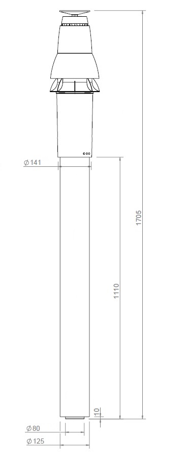 Roof terminal Skyline PP Concentric 80/125 XL Black thumbnail