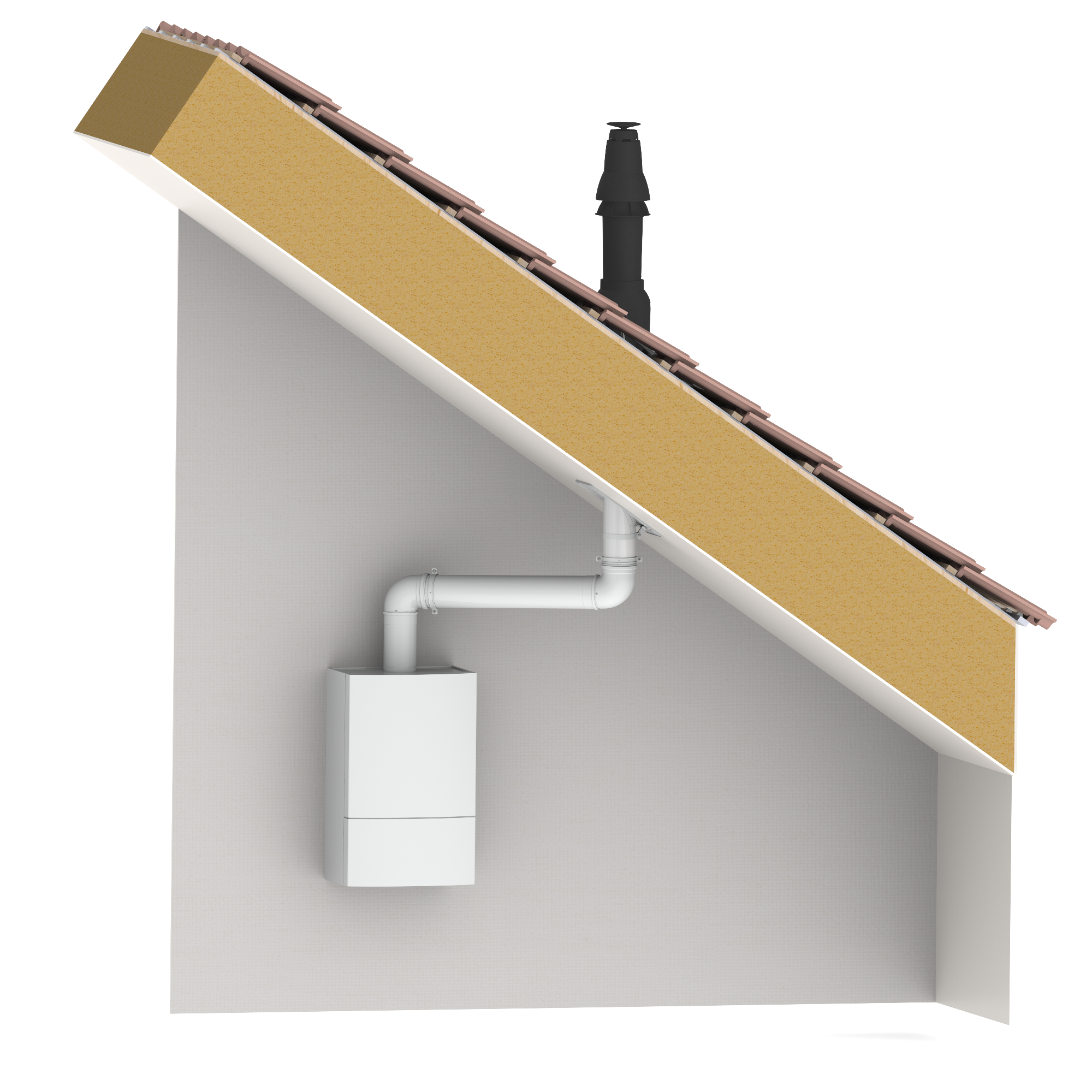 Roof terminal Skyline PP 80/125 with adaptor 80-80 XL Black thumbnail