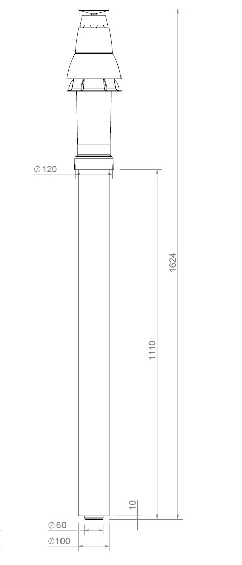 Roof terminal Skyline PP Concentric 60/100 XL Black thumbnail