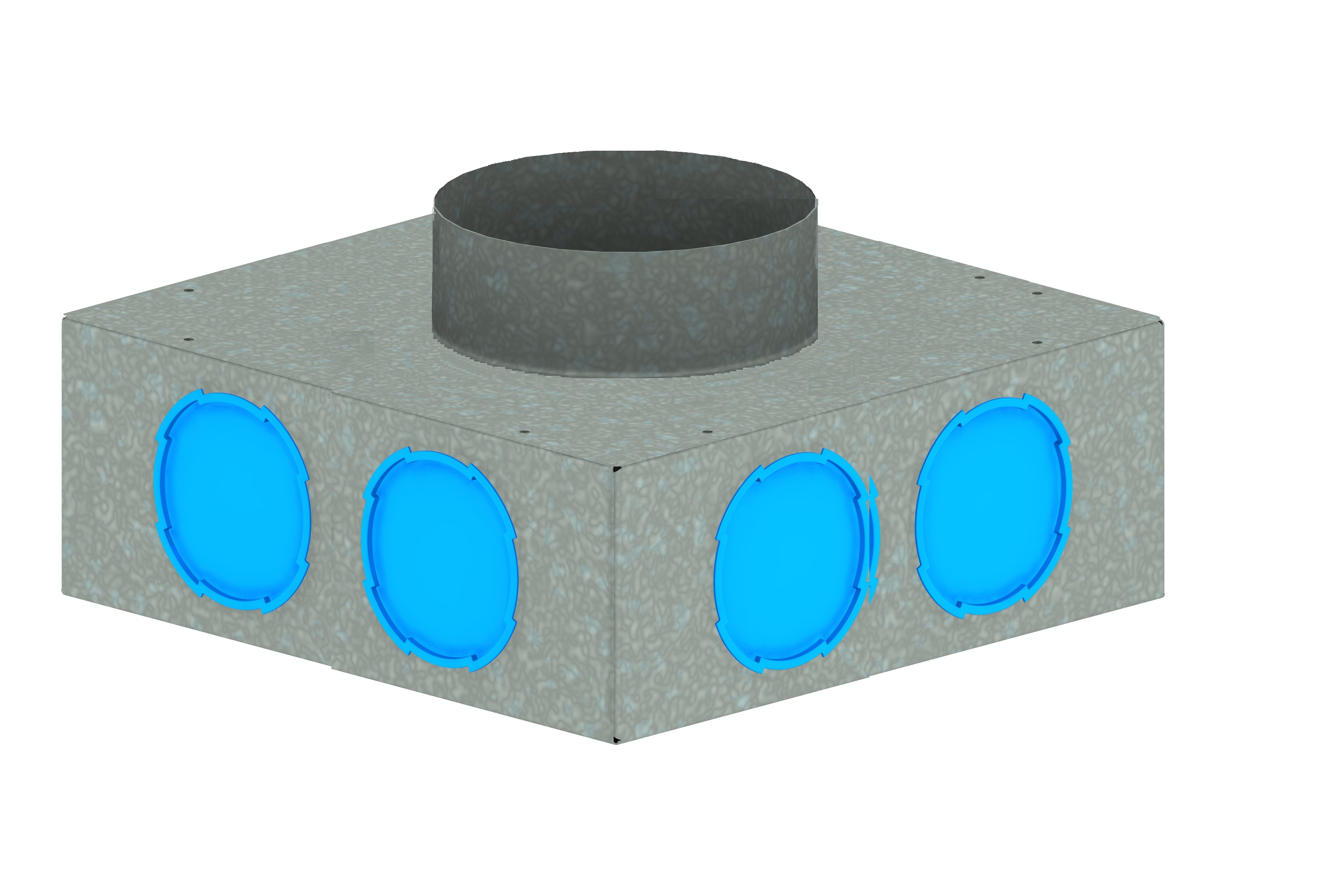 Hybalans+ Afvoer plenum vierkant 225#8