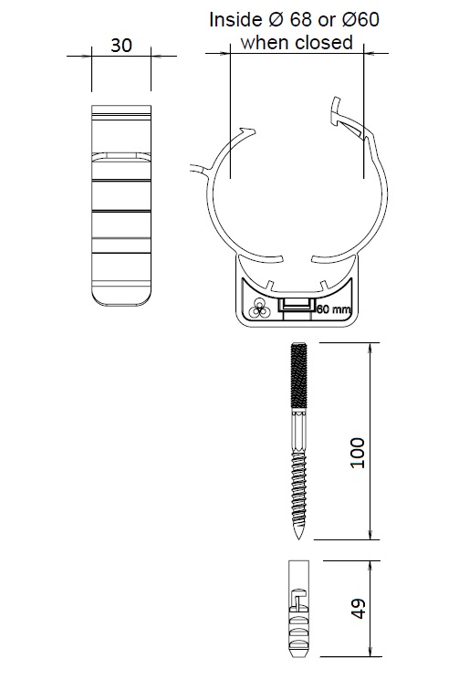 Twinline Wall bracket PP 60 gray Featured Image