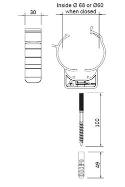 Twinline Wall bracket PP 60 gray thumbnail