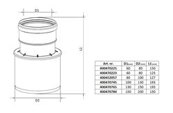 Twinline Reducer PP 200-150 L=150 thumbnail
