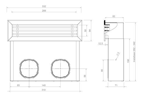 Hybalans+ Wall plenum Supply/Extract adjustable 92 #2