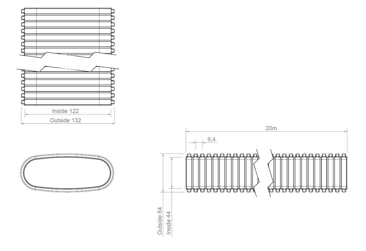 Hybalans+ Ducting flex 132×52 L=20M Red thumbnail