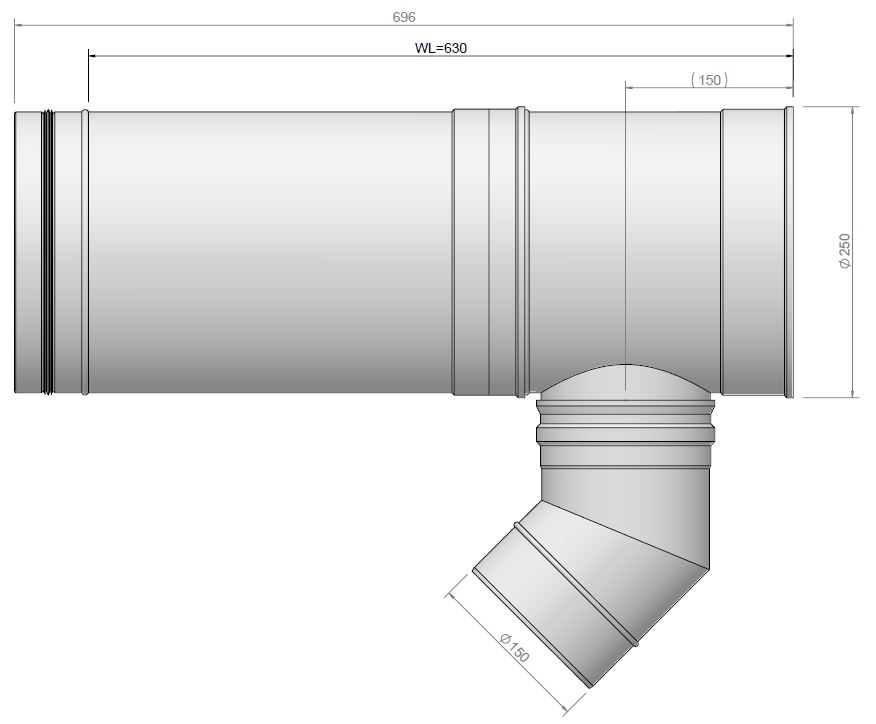 Burgerhout SP COLLECTOR PIPE ø250 ø150 CTC 630 thumbnail