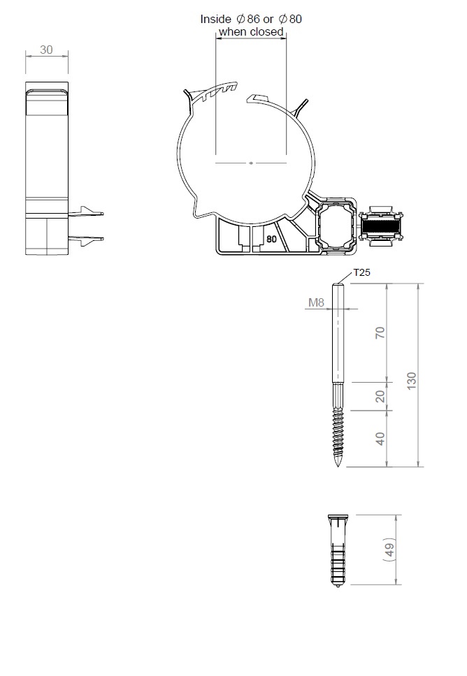 Safe-PP Wall bracket PP 80 White thumbnail