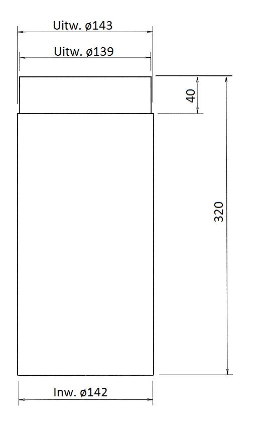 Roof terminal extension above roof PP 140 Megavent L=320 thumbnail