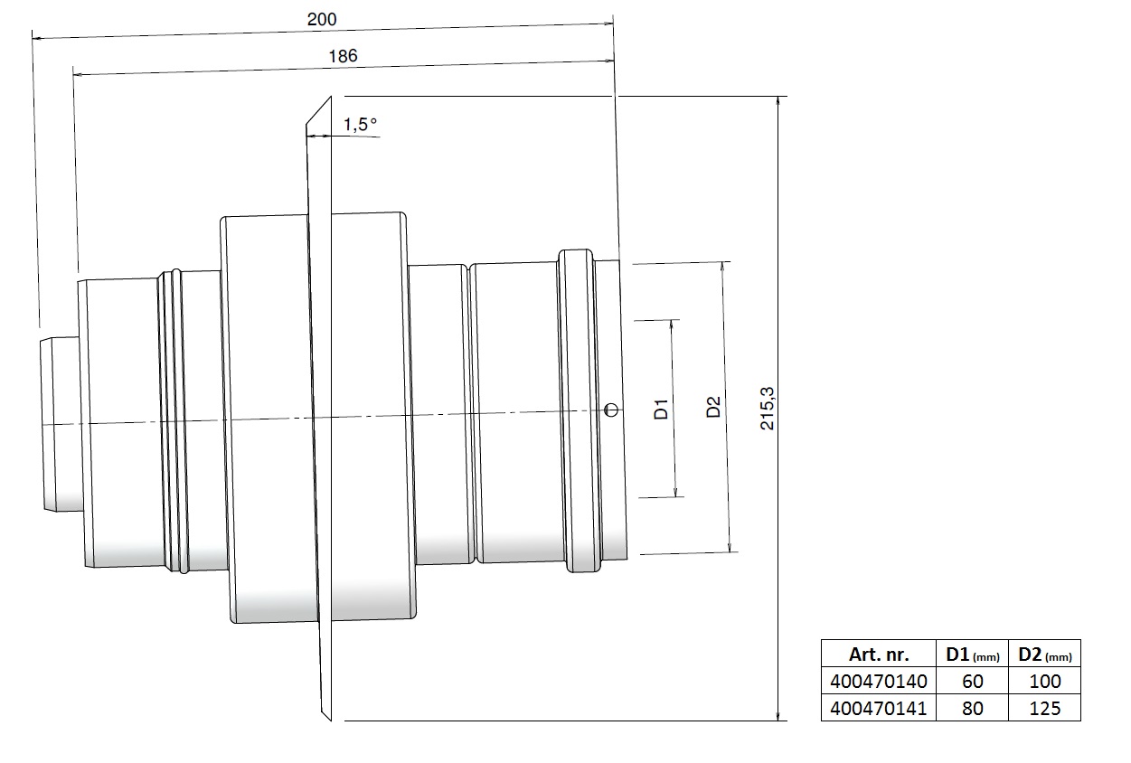TwinSafe Shaft connection with Firestop PP Concentric 80/125 thumbnail
