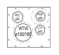 Mini-Delta Dakbeschotplaat type  G 50-59° luchtdicht, zonder riool thumbnail