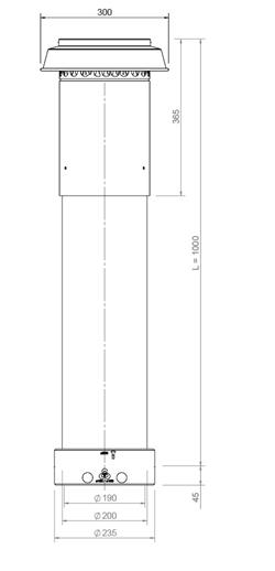 Roof terminal Ventilation Isolated 160 L=1000 Terra thumbnail