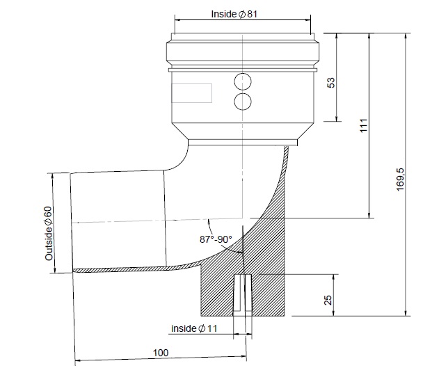 Twinline Elbow expander PP 60-80 90° thumbnail
