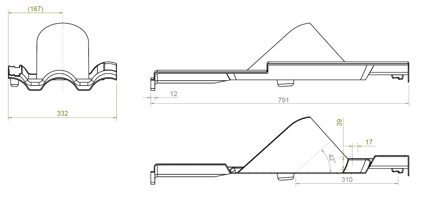 Burgerhout Roof tile PE Neroma model F 2T thumbnail