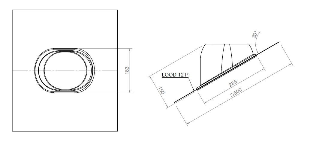 Roof tile model F Adjustable PB 500×500 thumbnail
