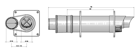Wall terminal PP 100/150 with adaptor 100-100 Featured Image