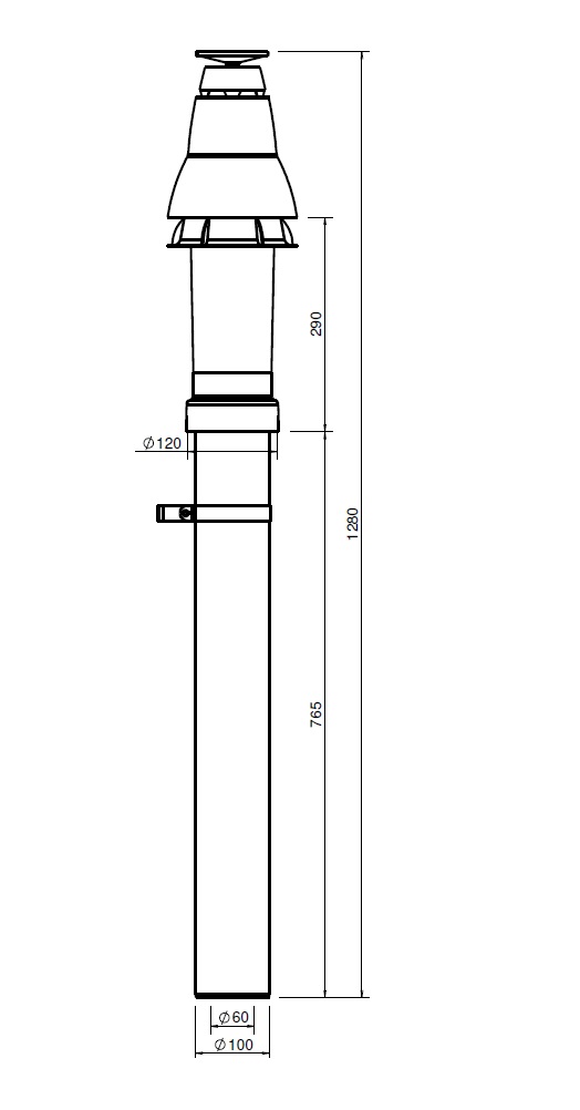 Roof terminal EasySafe PP 60/100 Terracotta thumbnail