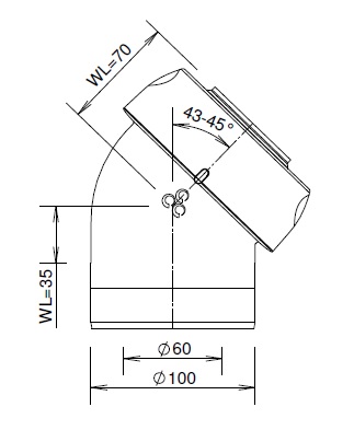 EasySafe Elbow PP Concentric 60/100 45° thumbnail