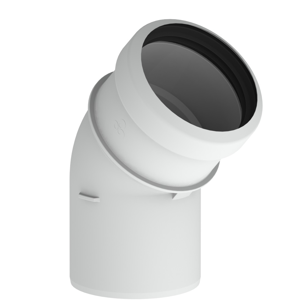 Safe-PP bocht 80 43° Wit Bulk Featured Image