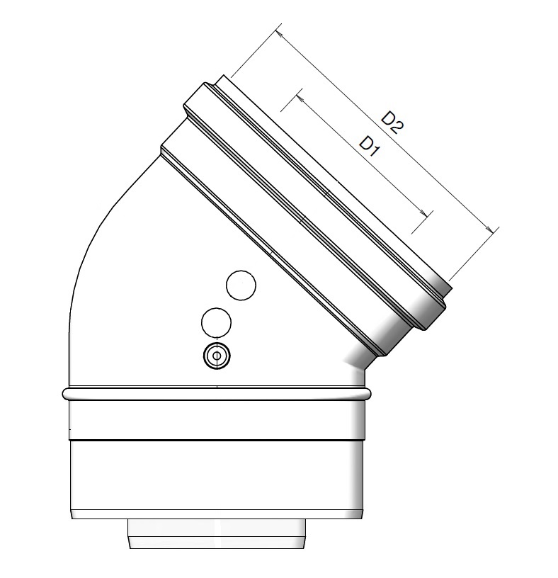 TwinSafe Elbow PP Concentric 60/100 45° thumbnail
