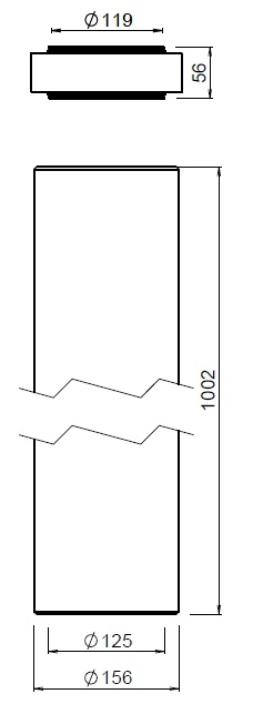 EasyAir Ventilatiekanaal EPS 125 L=1000