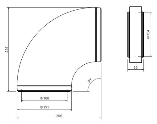 EasyAir Ventilatiebocht EPS 160 90°